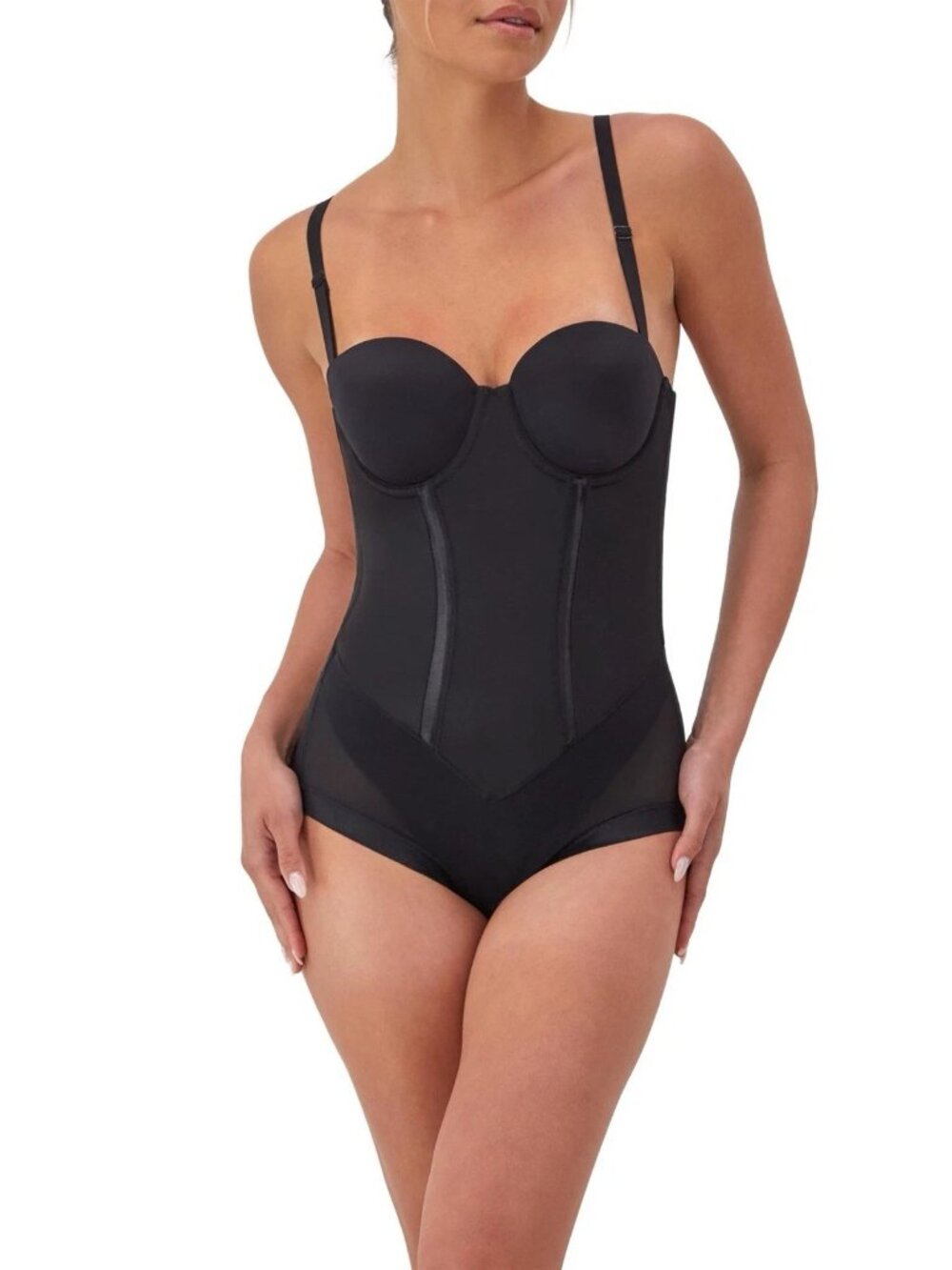 Maidenform 1256 Easy Up Firm Control Bodybriefer Strapless Shapewear Womens 34B